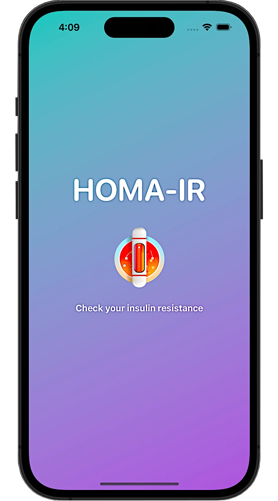 Iphone running HOMA-IR app